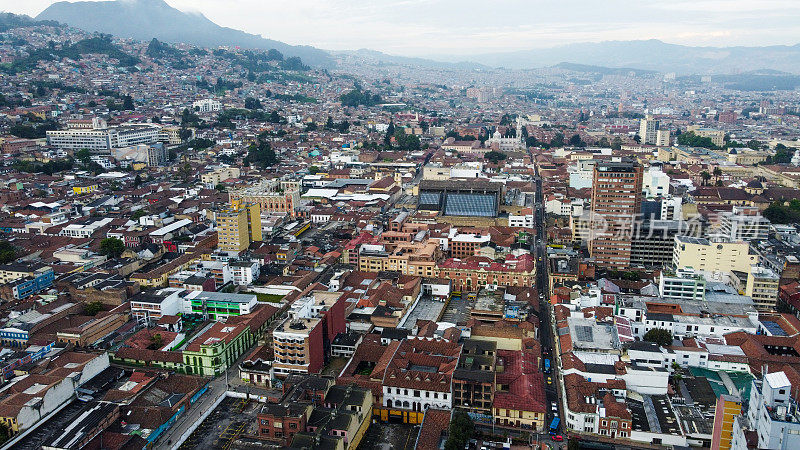 Wide angle view of Bogotà Colombia